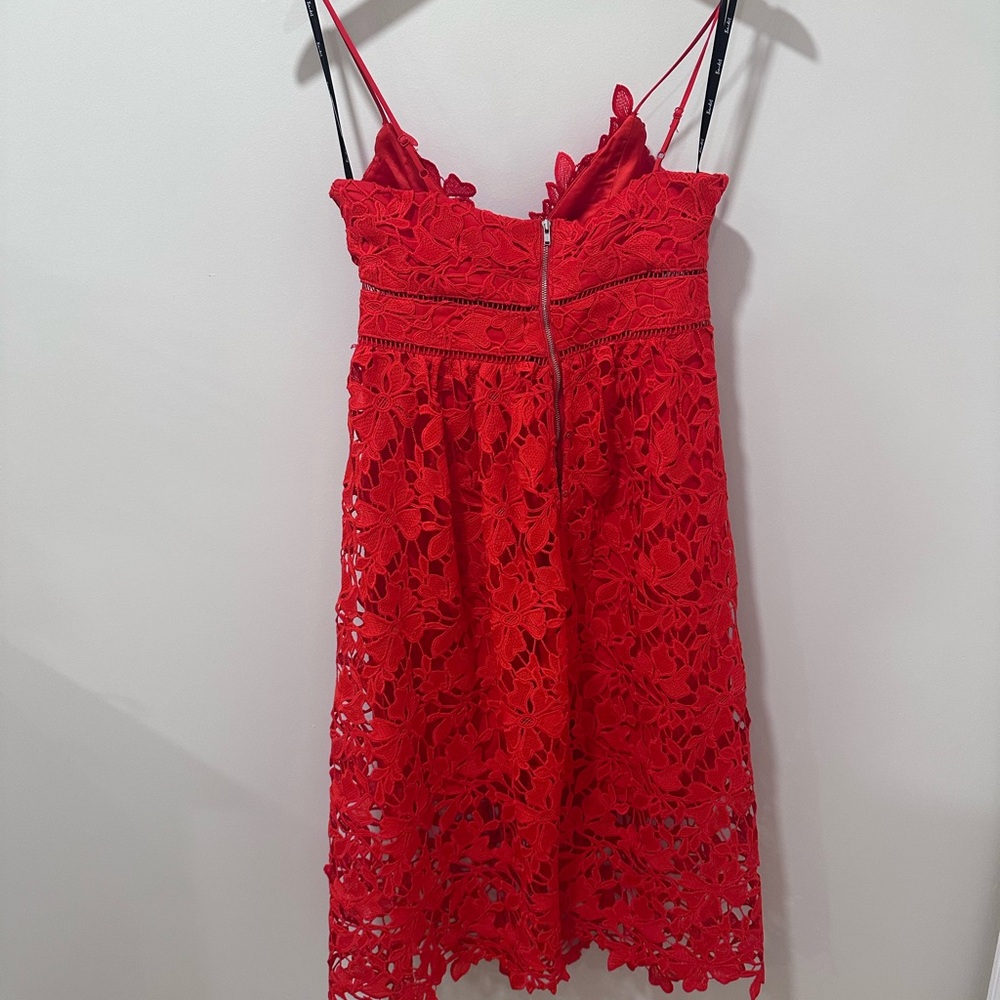 Bardot Red Spaghetti Strap Midi Sundress for Weddings - Picture 5 of 5